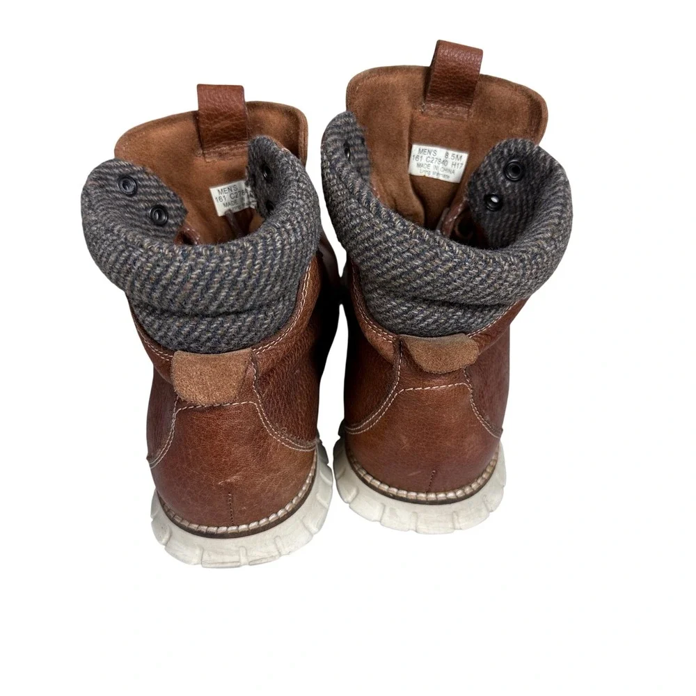 Cole Haan Zerogrand Hiker Boots Mens 8.5 Brown Leather Tweed C27840